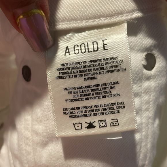 AGOLDE Parker Distressed Premium White Denim Shorts - Picture 7 of 8